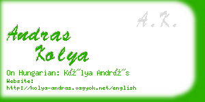 andras kolya business card